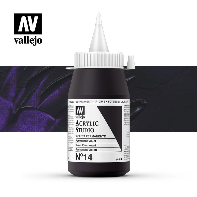 Een Acrylverf Vallejo 500 ml permanent violet 14 koop je bij Terpen Tijn